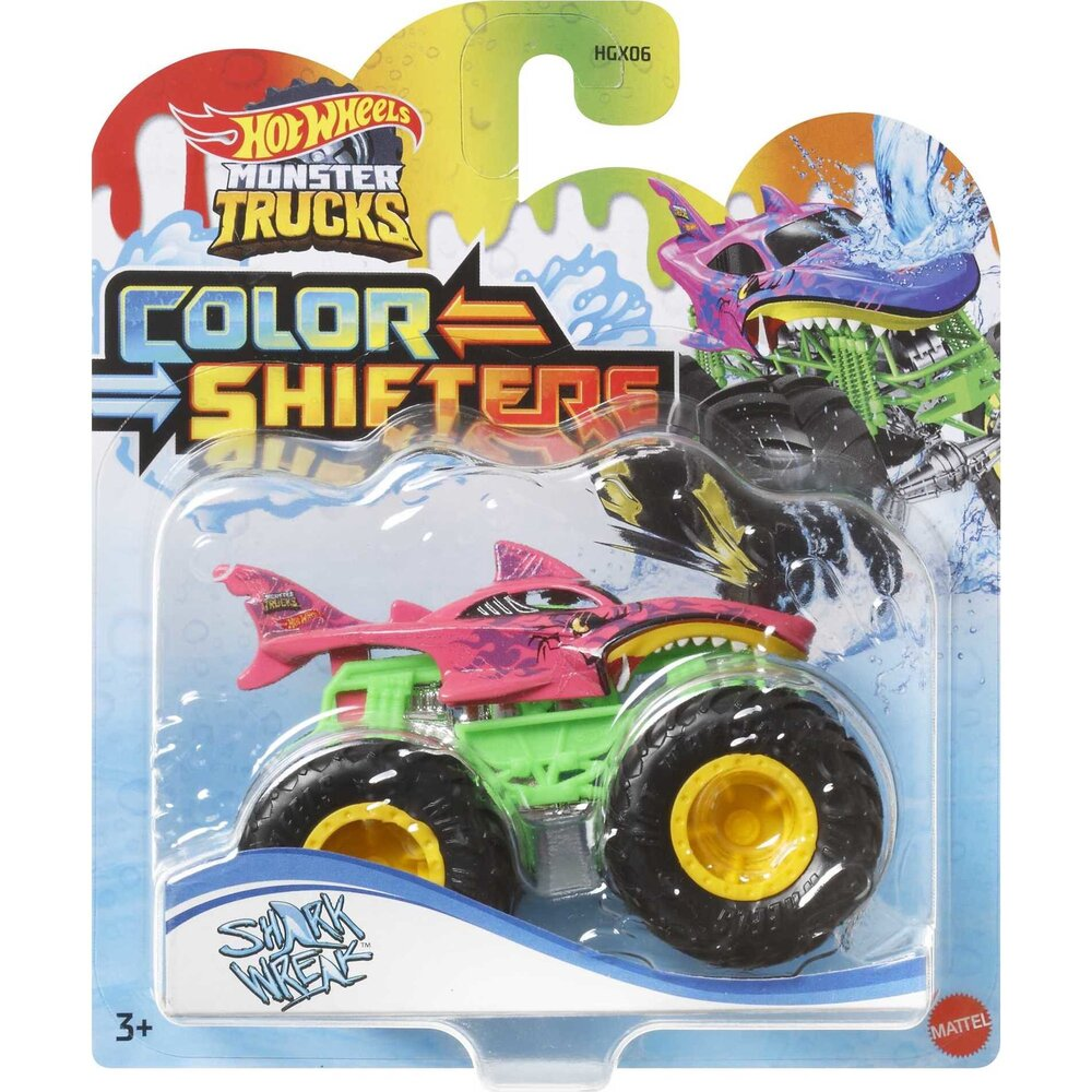 Mattel Hot Wheels Monster Trucks Color Shifters Shark Wreak Scale 1:64