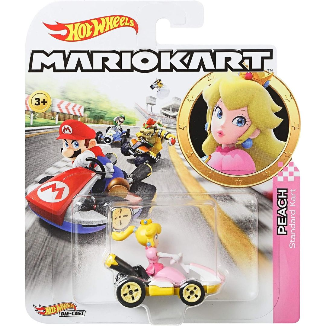 Hot Wheels Mario Kart Princess Peach Standard Kart Die-Cast Vehicle 1:64 Scale