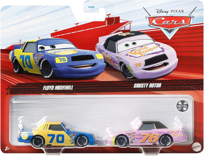 Disney and Pixar Cars 3, Floyd Mulvihill & Crusty Rotor 2-Pack, 1:55 Scale Die-Cast Character Vehicles Ages 3+