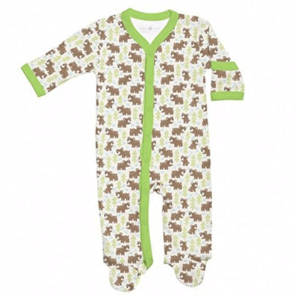 Apple Park Organic Cotton Long Sleeve Footie, Snow Bear