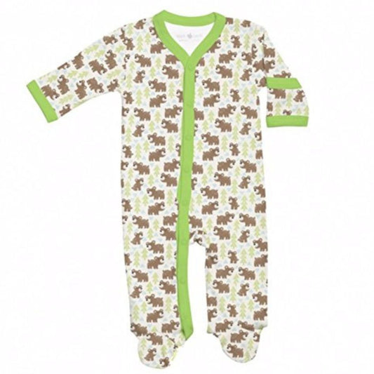 Apple Park Organic Cotton Long Sleeve Footie, Snow Bear