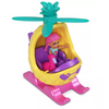 Polly Pocket Pollyville Micro Doll with Pineapple-Inspired Helicopter and Mini Flamingo