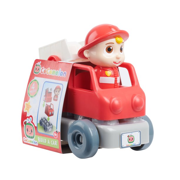 Cocomelon Build-A-Vehicle, JJ in Red Fire Truck 4 Piece Set