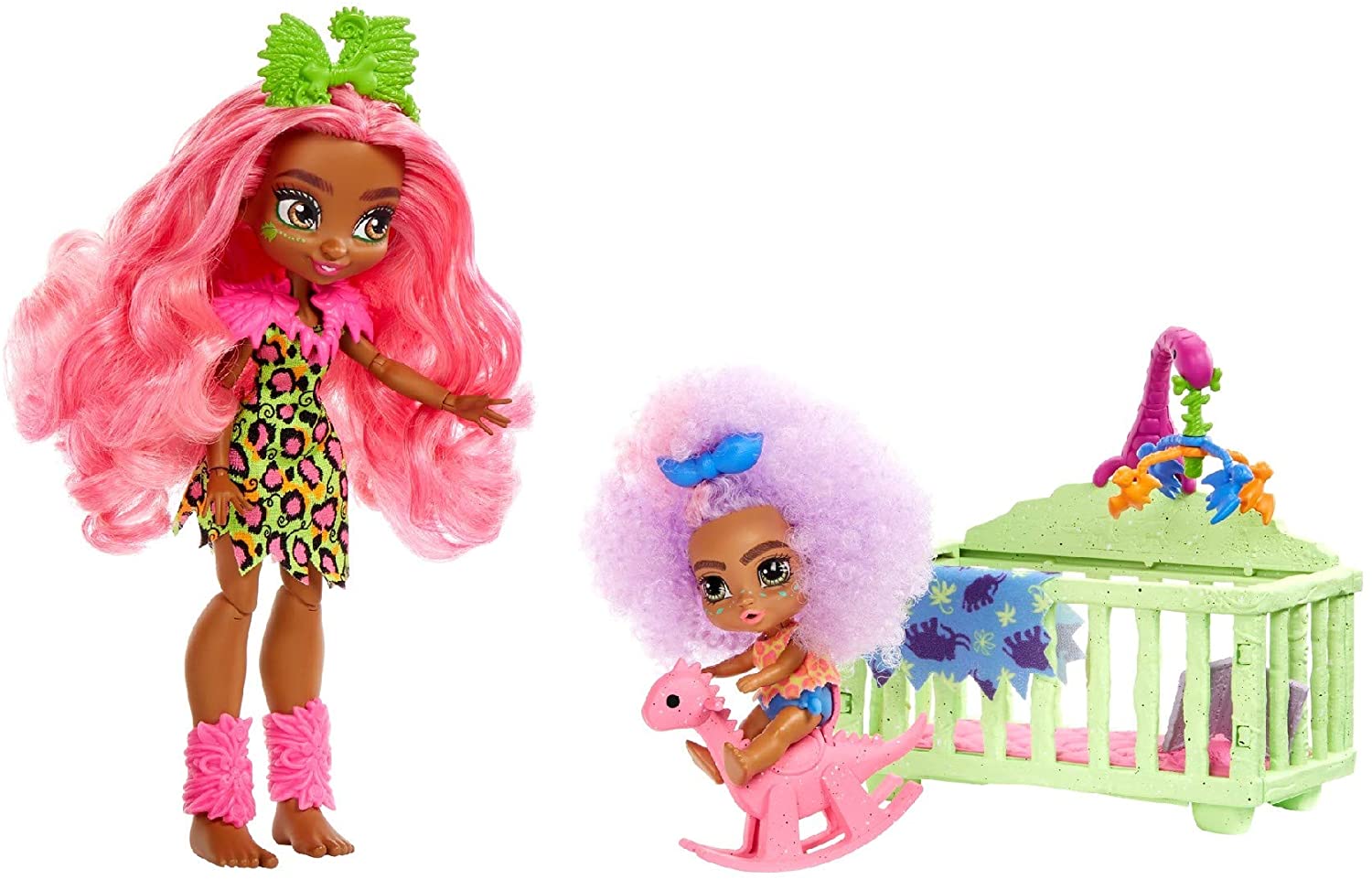 Mattel Cave Club Wild About Babysitting Playset + Fernessa & Furrah Dolls