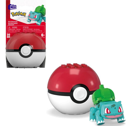 MEGA Pokemon Evergreen Bulbasaur Action Figure Building Set with Poke Ball (30 pc)