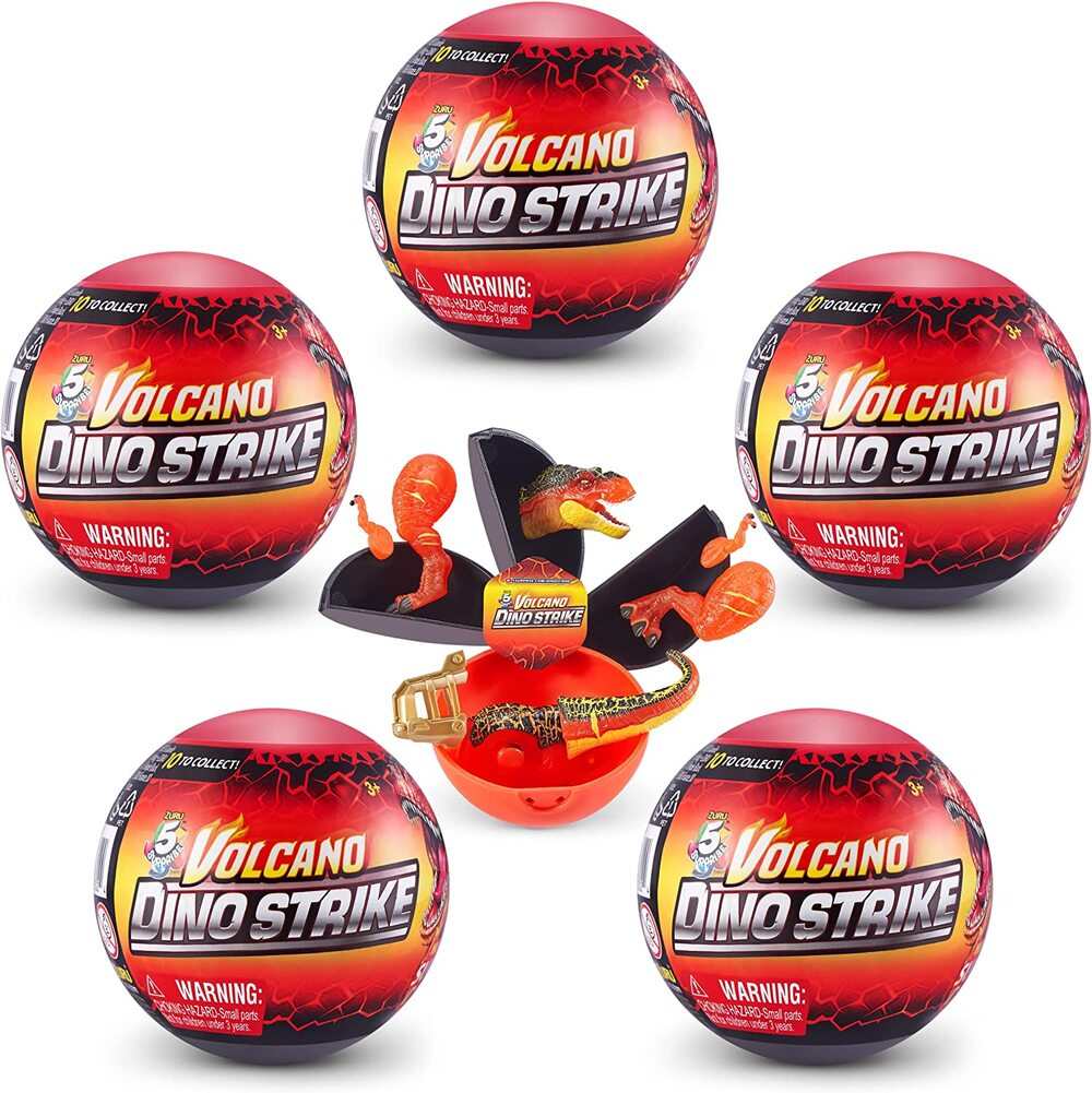 5 Surprise Dino Strike Series 4 (5 Pack) by ZURU Mystery Collectible Mini Dinosaur Toy