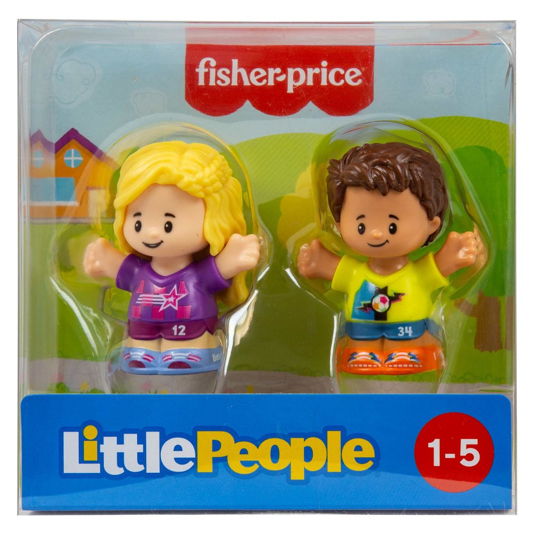Fisher-Price Little People 2 Pack ActionFigure Toy, Girl and Boy Soccer Players
