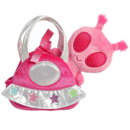 Aurora® Fancy Pals™ Spacey Pink™ Alien 5.5 Inch Stuffed Animal with Purse Carrier