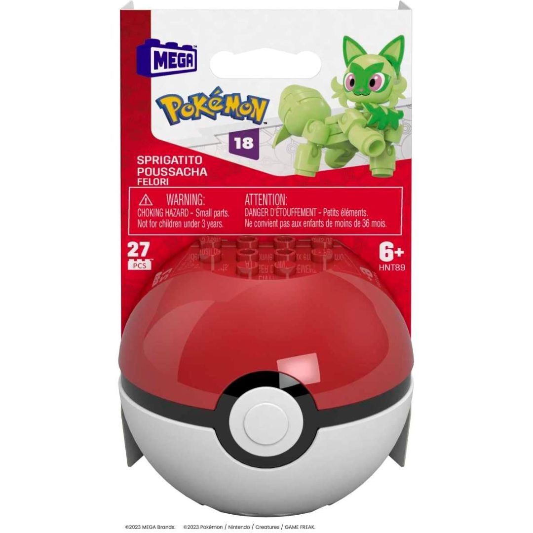 MEGA Pokemon Sprigatito Action Figure Building Set with Poke Ball (27 pc)