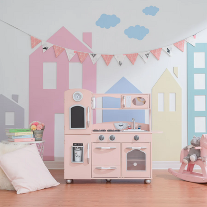 Teamson Kids Little Chef Westchester Retro Play Kitchen, Pink