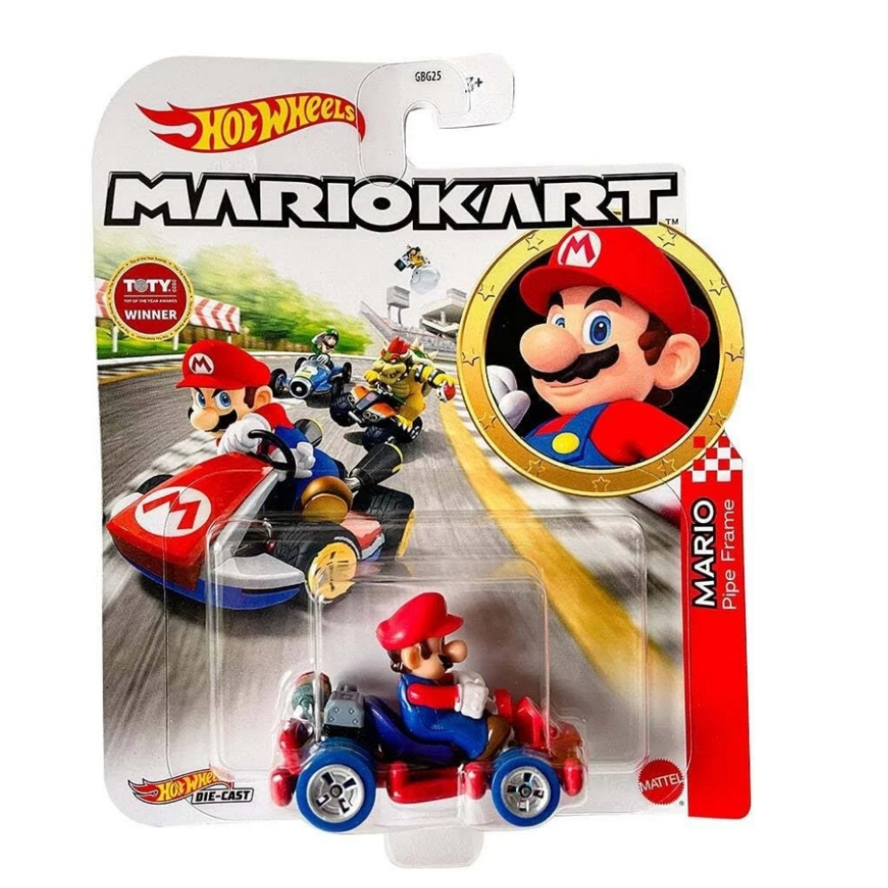 Mattel Hot Wheels Mario Kart Mario Pipe Frame Die-Cast Vehicle 1:64 Scale