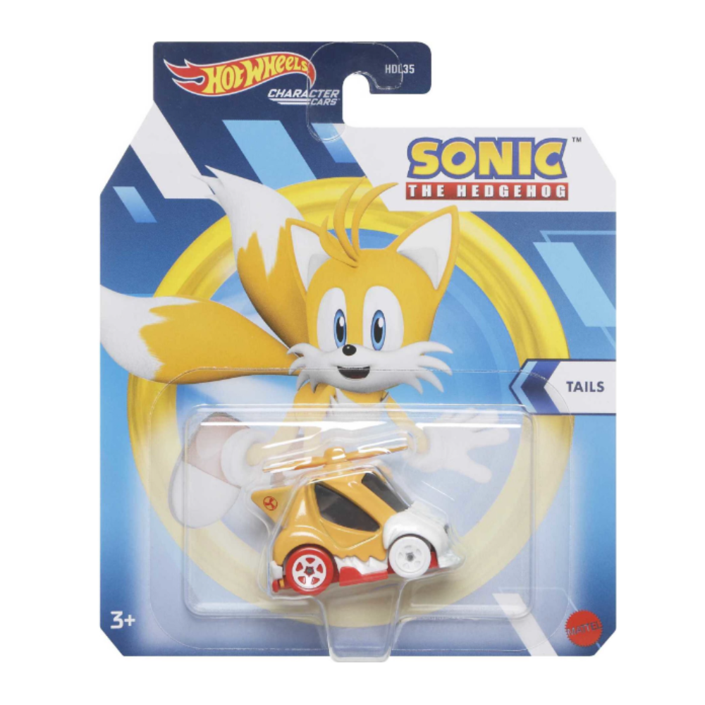 Hot Wheels Miles Tails Prower Character Car, Collectible 1:64 Scale Toy Car  Inspired by Sonic the Hedgehog 