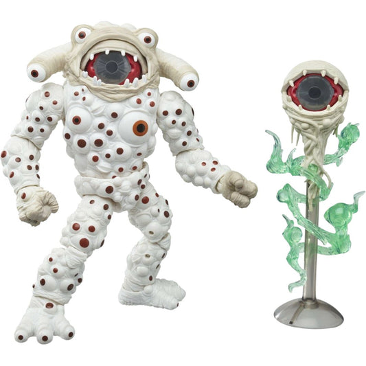 Power Rangers Lightning Collection Mighty Morphin Eye Guy 6-inch action figure next to detached main eyeball with green energy blast stand.