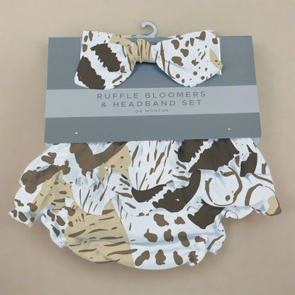 Newcastle Classics On The Savannah Animal Print Ruffle Bloomers and Headband Set