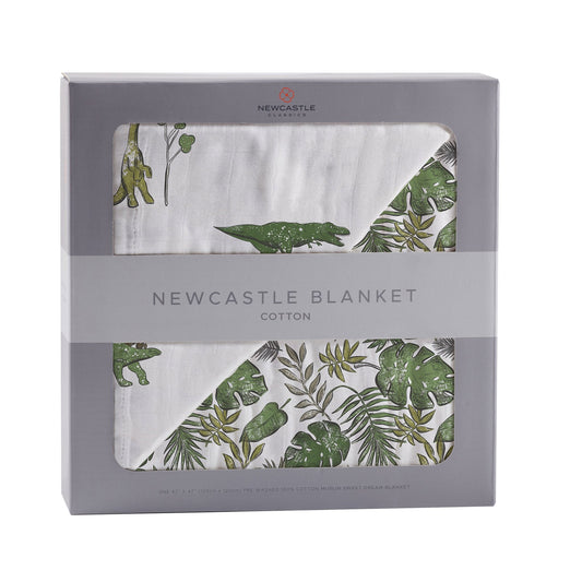 Newcastle Classics Dino Days and Tropical Forest 100% Soft Cotton Blanket 47" X 47"