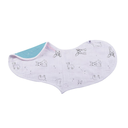 Dandelions 100% Natural Bamboo Muslin Cotton Heart Snap Bibs, 2 Pack