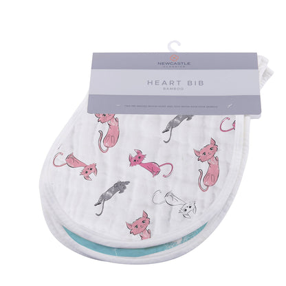 Dandelions 100% Natural Bamboo Muslin Cotton Heart Snap Bibs, 2 Pack