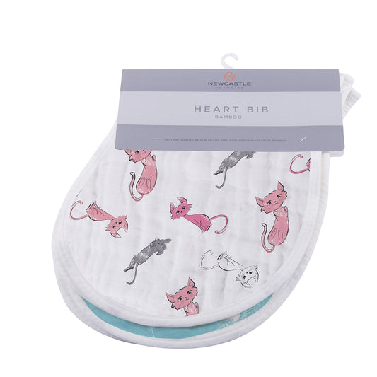 Dandelions 100% Natural Bamboo Muslin Cotton Heart Snap Bibs, 2 Pack