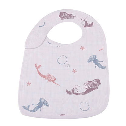 Under The Sea 100% Natural Bamboo Muslin Cotton Snap Bibs, 3 Pack