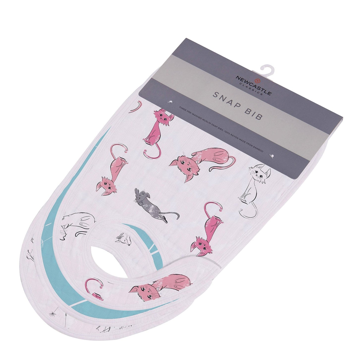 Dandelions 100% Natural Bamboo Muslin Cotton Snap Bibs, 3 Pack