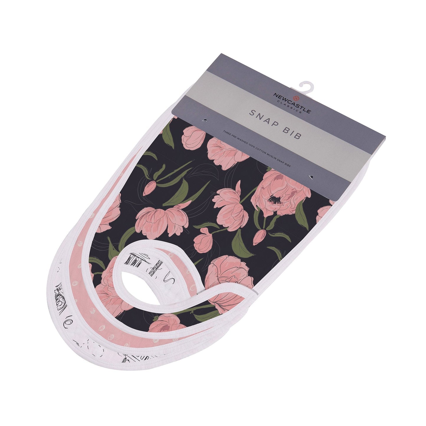 London, Paris, New York 100% Natural Bamboo Muslin Cotton Snap Bibs, 3 Pack